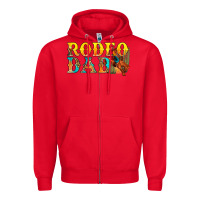 Red Western Rodeo Dad Zipper Hoodie - BundleAndBundleShop