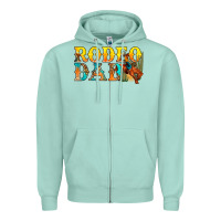 Seafoam Western Rodeo Dad Zipper Hoodie - BundleAndBundleShop
