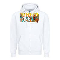 White Western Rodeo Dad Zipper Hoodie - BundleAndBundleShop