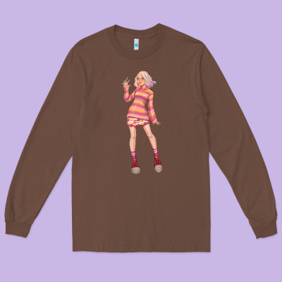 Colorful Girl Long Sleeve Tee Designed By Tumblerdesignbyshophia