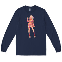 Navy colorful girl Long Sleeve Tee - TumblerDesignByShophia