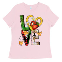 Bubblegum Pink teacher love nca Ladies Tee - NancyCooperArtShop