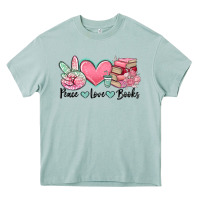 Arona peace love books Heavy Core Tee - MaliasSmallBusiness