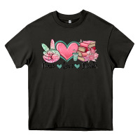 Asphalt peace love books Heavy Core Tee - MaliasSmallBusiness