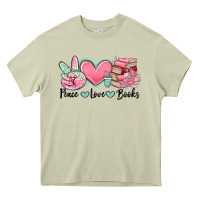 Peace Love Books Heavy Core Tee | Teevron