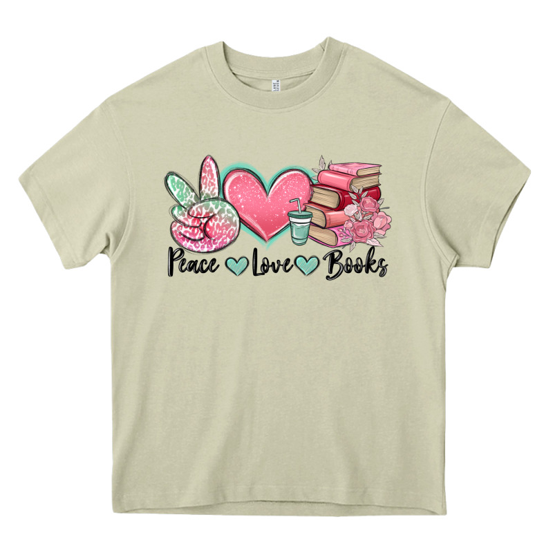 Peace Love Books Heavy Core Tee by MaliasSmallBusiness | Teevron