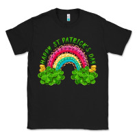 Black happy st patricks day rainbow and shamrock Classic Tee - RanaPortraitStore