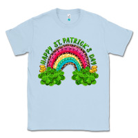 Dusty Blue happy st patricks day rainbow and shamrock Classic Tee - RanaPortraitStore