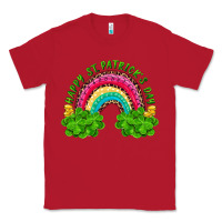 Red happy st patricks day rainbow and shamrock Classic Tee - RanaPortraitStore