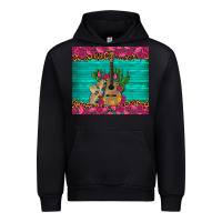 Black mexican guitar roses cactus sombrero Urban Hoodie - Artiststas
