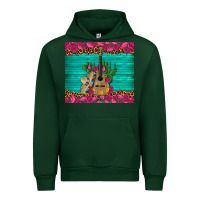 Forest Green mexican guitar roses cactus sombrero Urban Hoodie - Artiststas