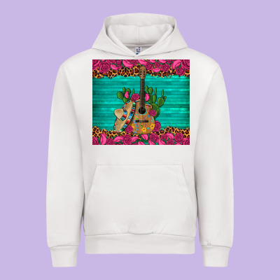 Mexican Guitar Roses Cactus Sombrero Urban Hoodie Designed By Artiststas