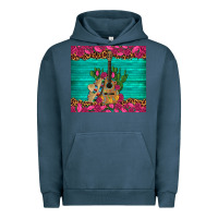 Pigment Midnight Navy mexican guitar roses cactus sombrero Urban Hoodie - Artiststas
