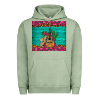 Pigment Oil Green mexican guitar roses cactus sombrero Urban Hoodie - Artiststas