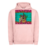 Pigment Salmon mexican guitar roses cactus sombrero Urban Hoodie - Artiststas
