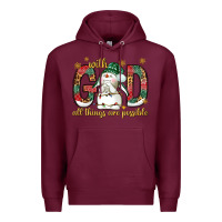 Burgundy with god all things are possible with snowman bbs Premium Hoodie - BundleAndBundleShop