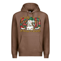 Chestnut with god all things are possible with snowman bbs Premium Hoodie - BundleAndBundleShop