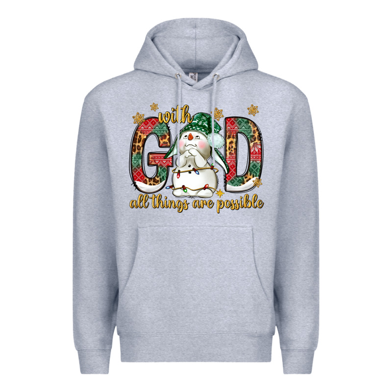 With God All Things Are Possible With Snowman Bbs Premium Hoodie by BundleAndBundleShop | Teevron