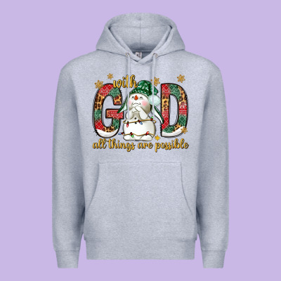 With God All Things Are Possible With Snowman Bbs Premium Hoodie Designed By Bundleandbundleshop