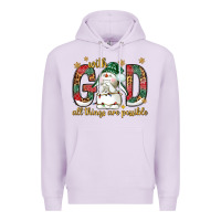 Lilac with god all things are possible with snowman bbs Premium Hoodie - BundleAndBundleShop