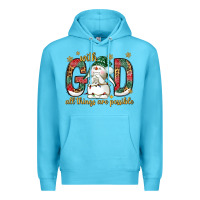 Ocean Blue with god all things are possible with snowman bbs Premium Hoodie - BundleAndBundleShop