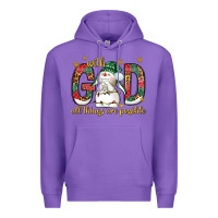 Purple with god all things are possible with snowman bbs Premium Hoodie - BundleAndBundleShop