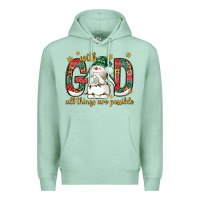 Seafoam with god all things are possible with snowman bbs Premium Hoodie - BundleAndBundleShop