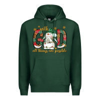Sports Green with god all things are possible with snowman bbs Premium Hoodie - BundleAndBundleShop