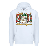 White with god all things are possible with snowman bbs Premium Hoodie - BundleAndBundleShop