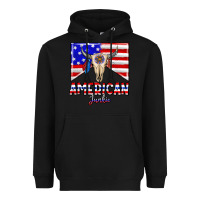 Black American junkie Heavyweight Hoodie - CowhideDigitalArt