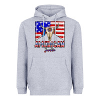Heather Grey American junkie Heavyweight Hoodie - CowhideDigitalArt