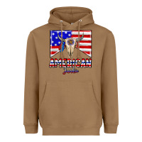 Toasted Coconut American junkie Heavyweight Hoodie - CowhideDigitalArt