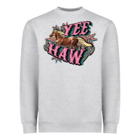 Heather Grey Yee haw Heavyweight Sweatshirt - HowdyJamesFarm
