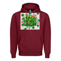 Burgundy lucky charm st patricks Zipper Hoodie - FaDigitalArtStudio