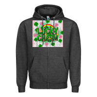 Charcoal Heather lucky charm st patricks Zipper Hoodie - FaDigitalArtStudio