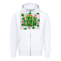 White lucky charm st patricks Zipper Hoodie - FaDigitalArtStudio