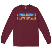 Burgundy retro summer Long Sleeve Tee - TumblerDesignByShophia