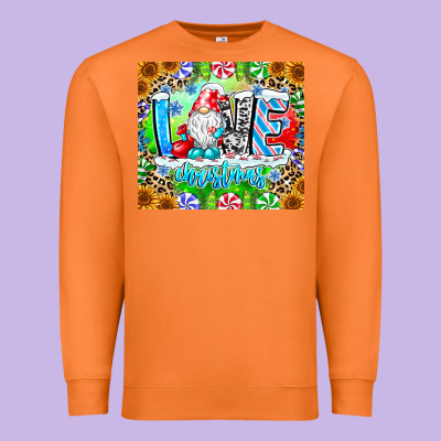 Love Christmas Gnome Premium Sweatshirt Designed By Cowhidedigitalart