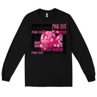 Black volleyball pink out breast cancer Long Sleeve Tee - RanaPortraitStore