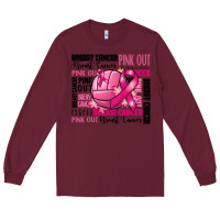 Burgundy volleyball pink out breast cancer Long Sleeve Tee - RanaPortraitStore