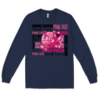 Navy volleyball pink out breast cancer Long Sleeve Tee - RanaPortraitStore