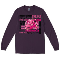 Plum volleyball pink out breast cancer Long Sleeve Tee - RanaPortraitStore