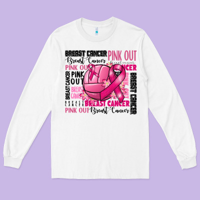 Volleyball Pink Out Breast Cancer Long Sleeve Tee Designed By Ranaportraitstore