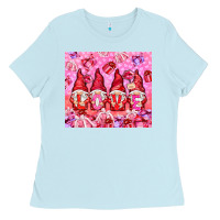 Baby Blue love gnomies with gift boxes Ladies Tee - NancyCooperArtShop