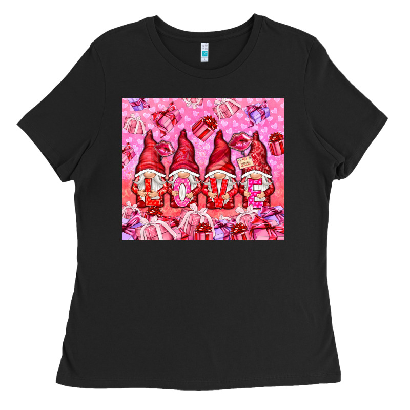 Love Gnomies With Gift Boxes Ladies Tee by NancyCooperArtShop | Teevron
