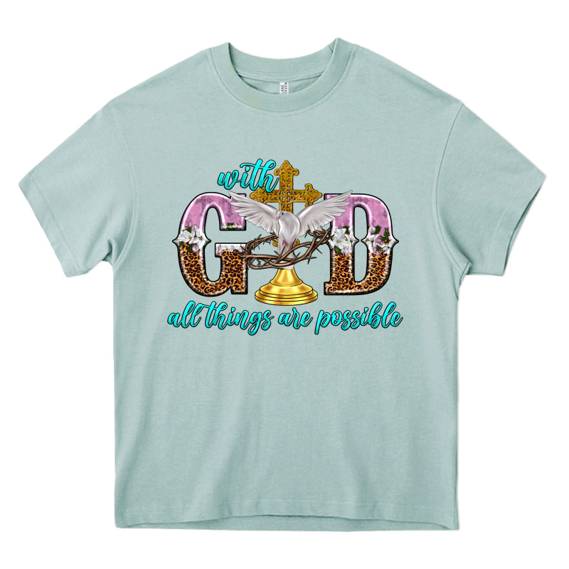 With God All Things Are Possible Heavy Core Tee by NancyCooperArtShop | Teevron