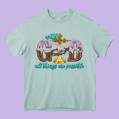 With God All Things Are Possible Heavy Core Tee Designed By Nancycooperartshop