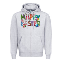 Heather Grey Western Happy Easter Zipper Hoodie - BundleAndBundleShop