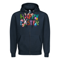 Navy Western Happy Easter Zipper Hoodie - BundleAndBundleShop