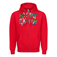 Red Western Happy Easter Zipper Hoodie - BundleAndBundleShop